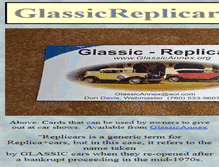 Tablet Screenshot of glassicreplicars.com